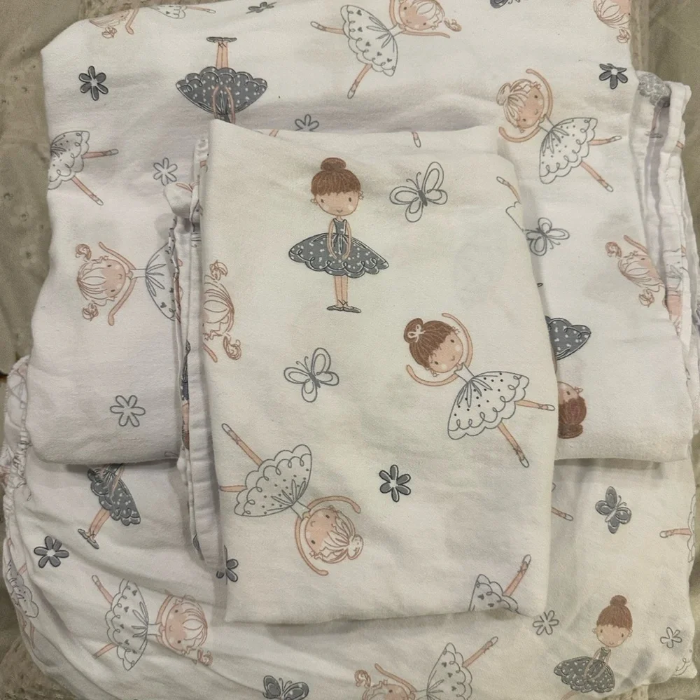 Tutu Cute Ballerina Twin Sheet Set - 100% cotton - Picture 1 of 4